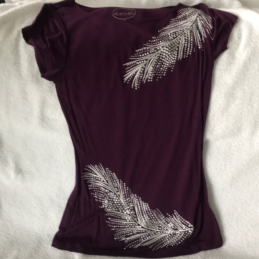 INC short sleeve embellished top